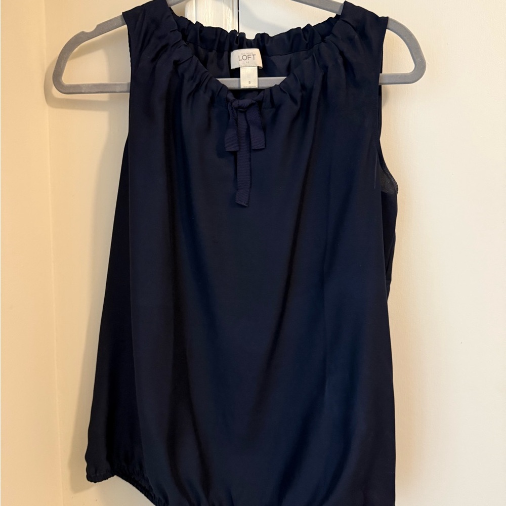 LOFT Women's Dark Blue Sleeveless Blouse